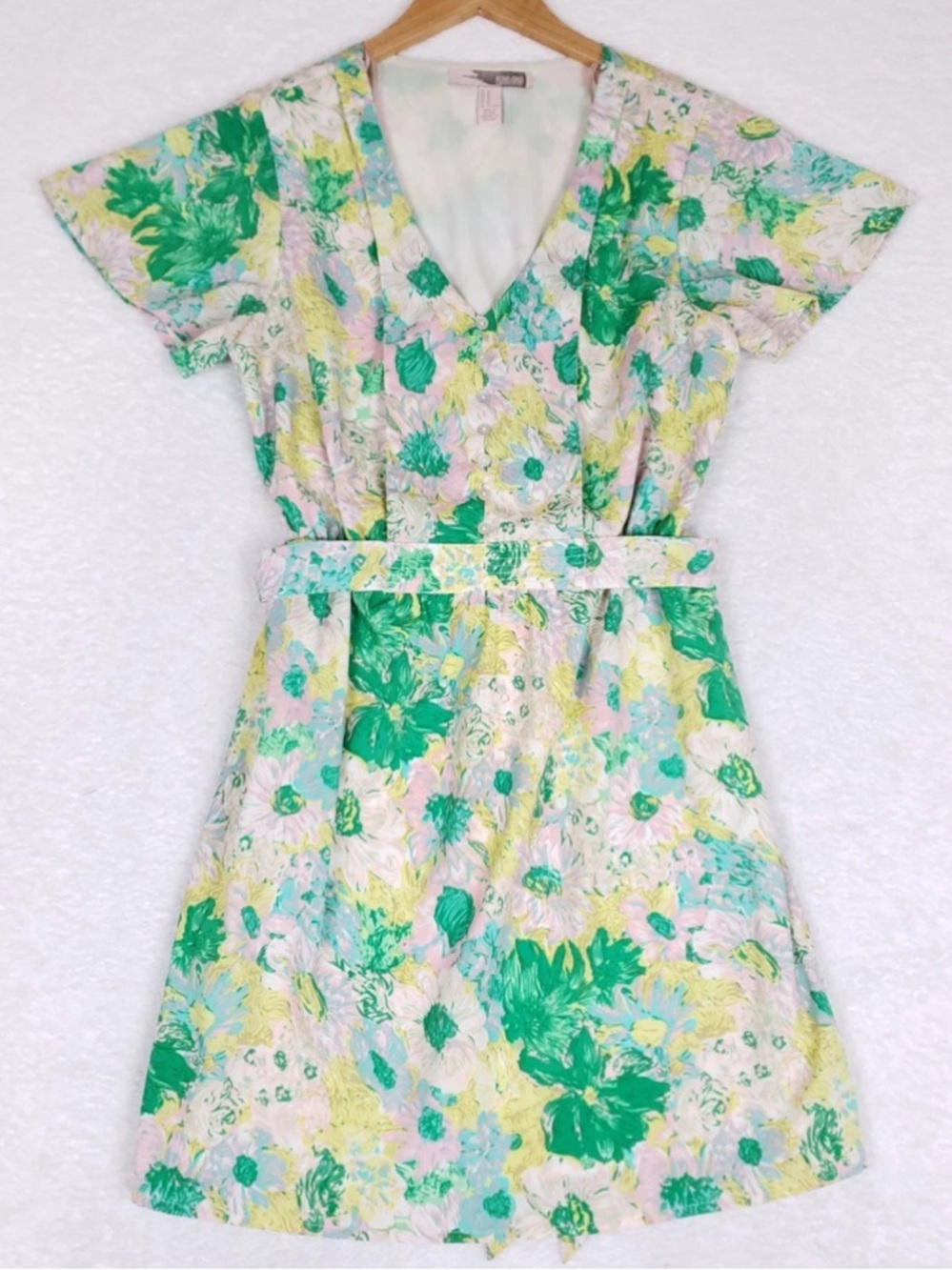Lilly Vibes Forever 21 Mint, Green & Yellow Floral Dress
